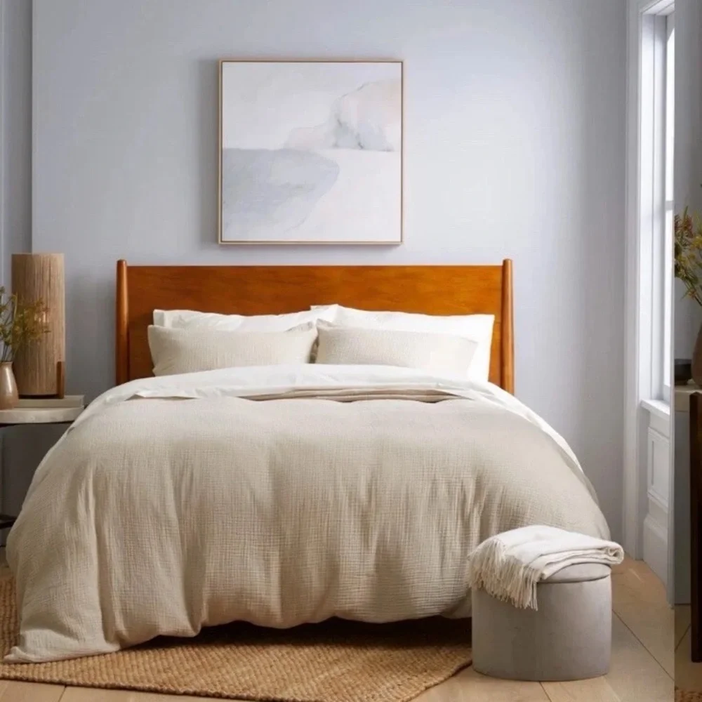 Quince Organic Cotton Airy Gauze Duvet Cover Set King Dune NWT Neutral Luxury